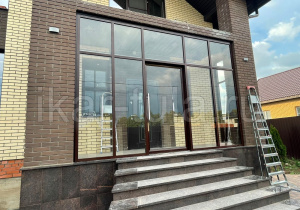 Остекление веранды с раздвижной дверью в Тульской области